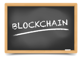 Obraz premium Blackboard Concept Blockchain