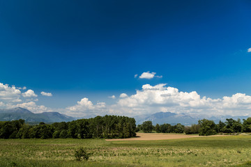 Fields of Italy in a spring day