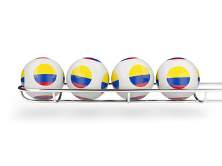 Flag of colombia on lottery balls