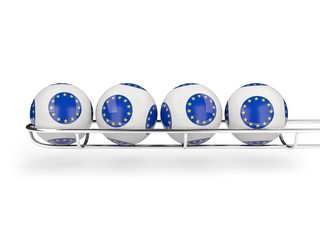 Flag of european union on lottery balls