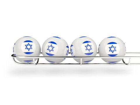 Flag of israel on lottery balls