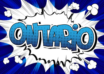 Ontario - Comic book style word.