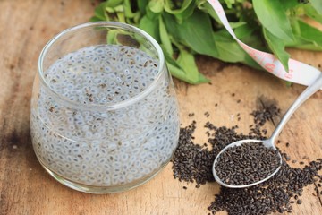 basil seed with fresh