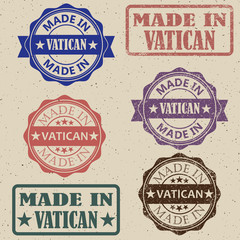 Made in Vatican stamps set Vector illustration.