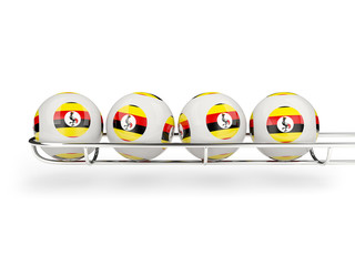 Flag of uganda on lottery balls