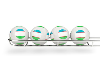 Flag of uzbekistan on lottery balls