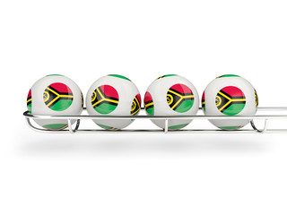 Flag of vanuatu on lottery balls