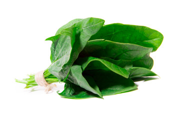 Fresh green spinach isolated on white background