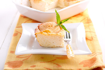 Pear spicy cheese cake slice