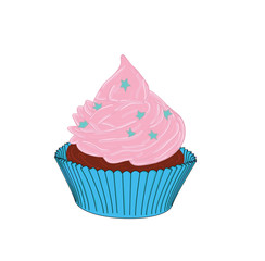 Pink cupcake. vector illustration
