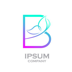 Letter B logo,Butterfly, beauty and fashion logo