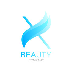 Abstract letter X logo design template with beauty spa salons. yoga
