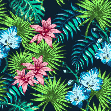 Flowers and Palm PAttern