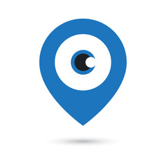 Map pointer symbol. gps eye icon