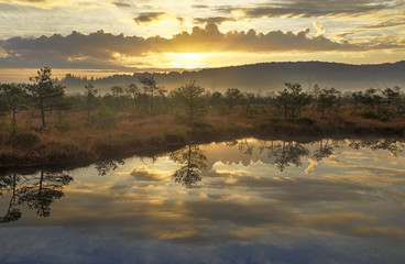 Sunrise colors over the lake