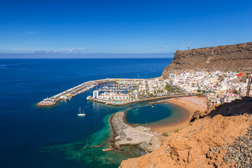 Puerto de Mogan town on the coast of Gran Canaria, Spain - obrazy, fototapety, plakaty