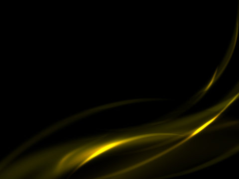 Abstract background with a gold line on a black background, vector illustration