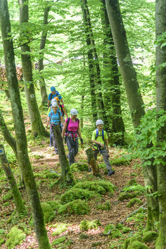 Erlebniswanderung im Wald mit leichter Kletterei und Klettersteig-Passagen