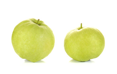 Fresh guava full ball on white background.