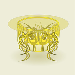 Patterned fantastic piece of interior. Isolated vector composition.