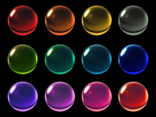 color crystal ball with clipping path