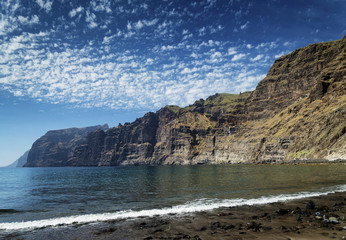 los gigantes cliffs landmark in south tenerife island spain