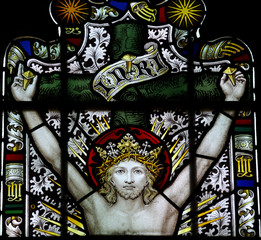Jesus Christ crucified (stained glass)