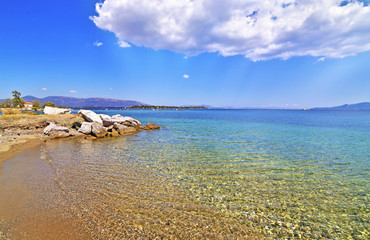 beach at Dreams island Eretria Euboea Greece