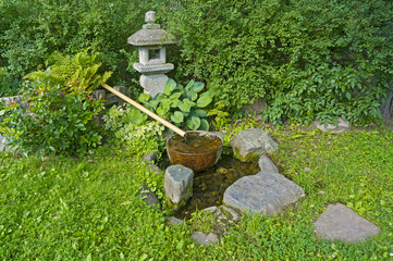 The Japanese garden in the summer. Feng Shui. Landscape Garden Japan