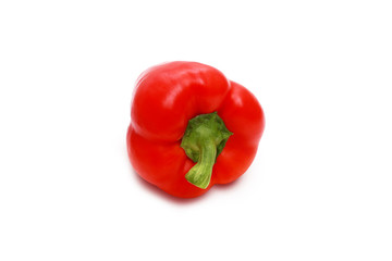 Red bell pepper or bulgarian pepper isolated on white