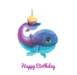 whale, dolphin, birthday,candle,cake
