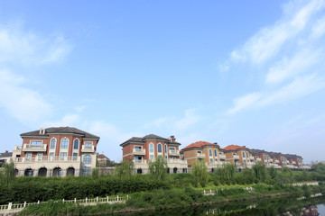 The new villa, under the blue sky