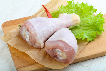 Raw chicken leg