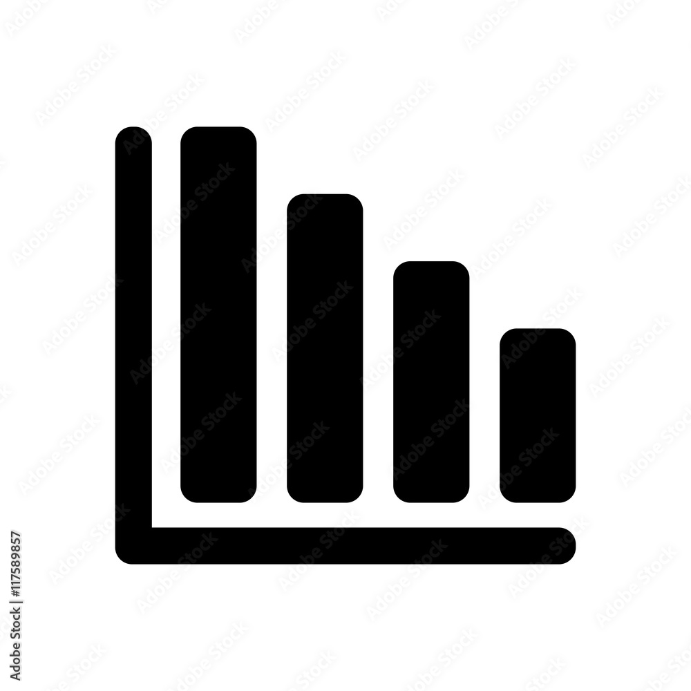Poster declining graph line icon