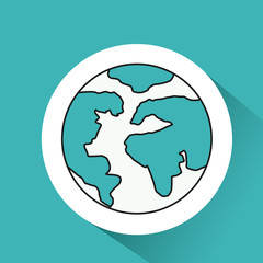 world planet earth icon vector illustration graphic