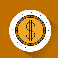 coin gold money icon vector illustration graphic