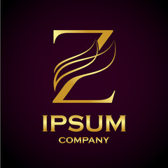 Abstract letter Z logo design,Gold, beauty industry and fashion logo.cosmetics business, natural,spa salons. yoga, medicine companies and clinics