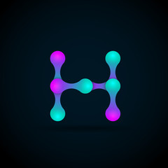 H letter logo icon template.Technology,network,digital,Vector Illustration