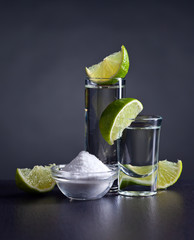 Gold tequila and lime