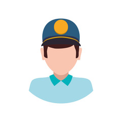 delivery man hat shipping logistic security icon. Isolated and flat illustration. Vector graphic