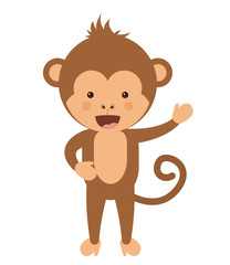 Fototapeta premium funny monkey character isolated icon design, vector illustration graphic 