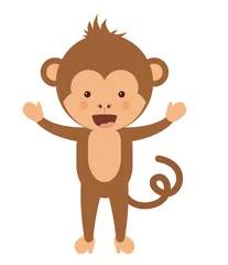 Muurstickers Aap funny monkey character isolated icon design, vector illustration  graphic 