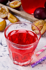 Transparent plum drink