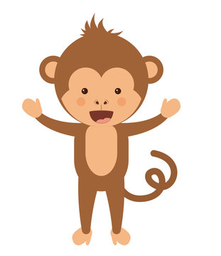 funny monkey character isolated icon design, vector illustration  graphic 