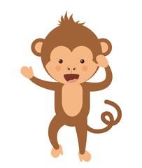 funny monkey character isolated icon design, vector illustration  graphic 