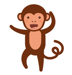 Obraz premium funny monkey character isolated icon design, vector illustration graphic 