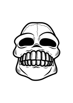 isolated skull on white background. Good for tattoos. Vector illustration