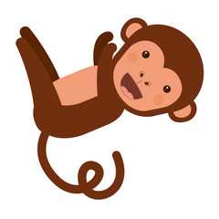 funny monkey character isolated icon design, vector illustration  graphic 