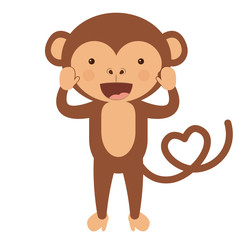 funny monkey character isolated icon design, vector illustration  graphic 