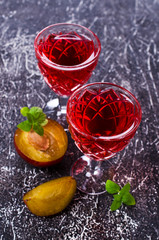 Transparent plum drink